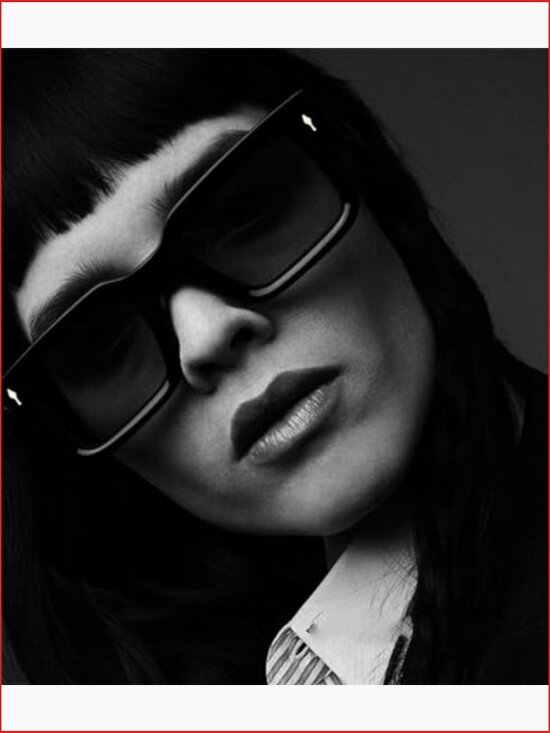 Thick Frame Square Sunglasses Chunky Rectangle Shades UV400 Protection main image 5
